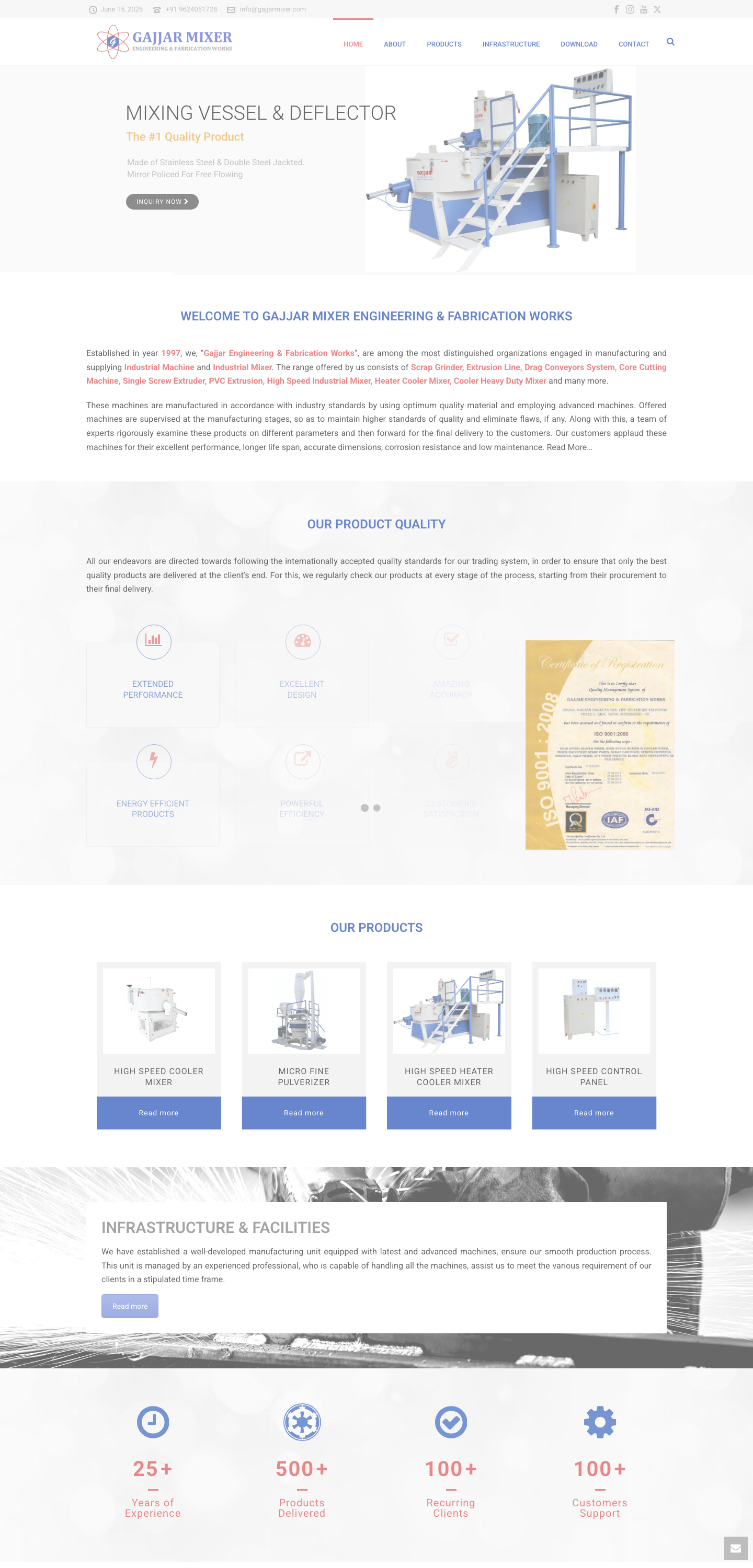 Gajjar Mixer Website